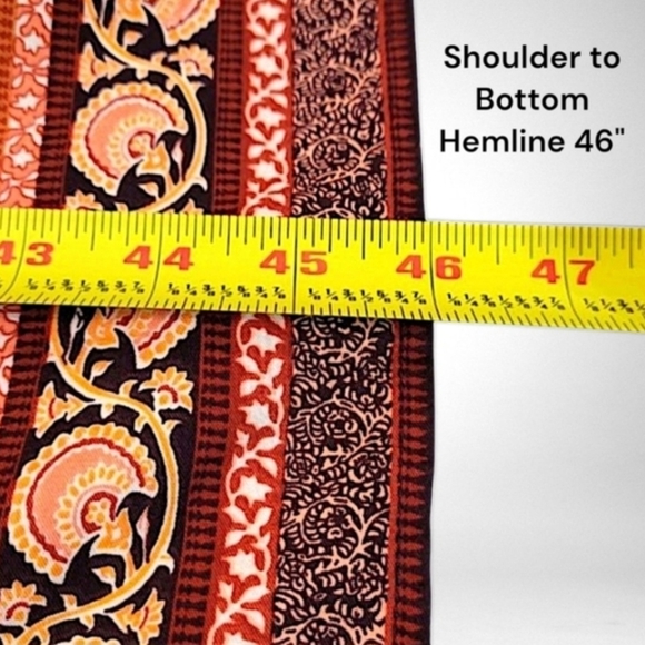 Old Navy Brown Maxi Dress Bohemian Patterned Size M - Picture 10 of 12